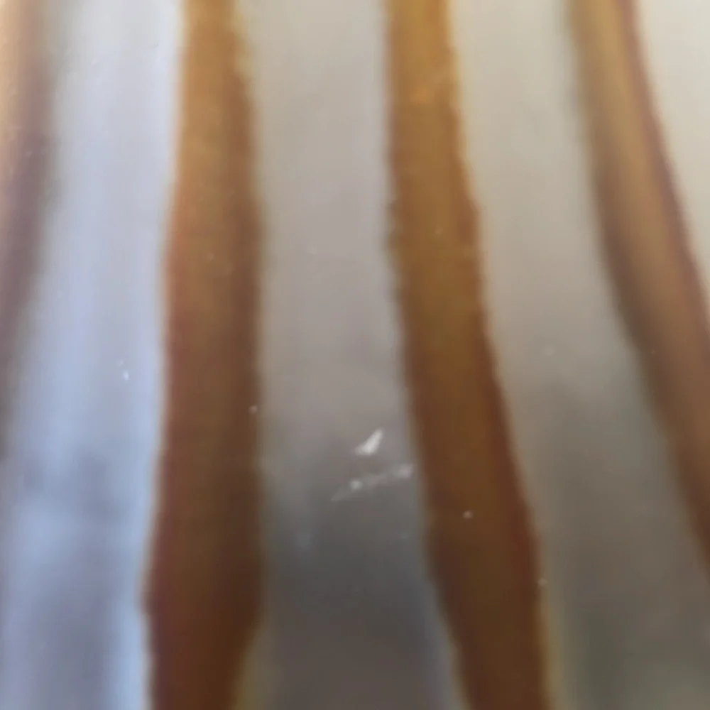Vintage Frosted Glass Globe with Amber Stripes